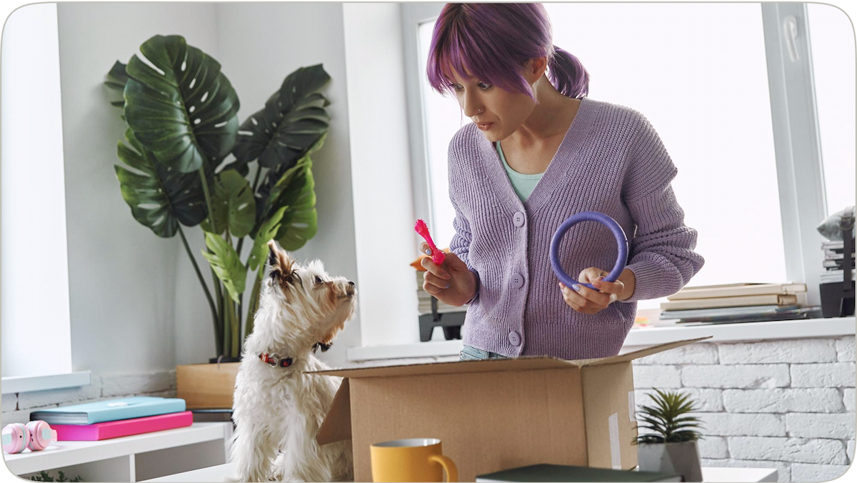 Shop for Pet Essentials in the Marketplace illustration